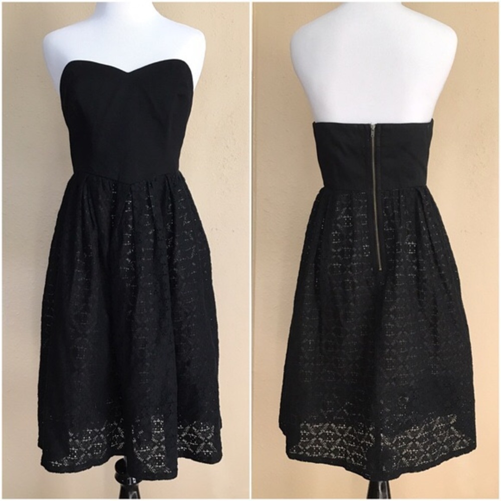 Black strapless dress from Anthropologie